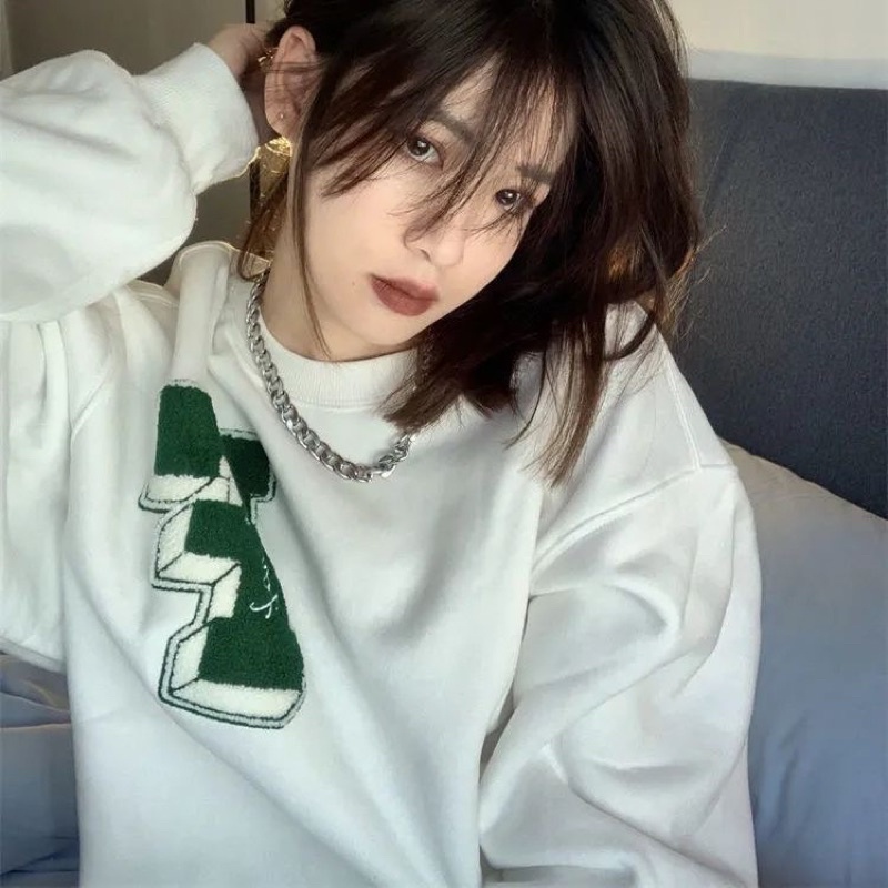 (SẴN) ÁO SWEATER NỈ CHẤT DÀY DẶN CHỮ THÊU (có video+ảnh thật) | BigBuy360 - bigbuy360.vn