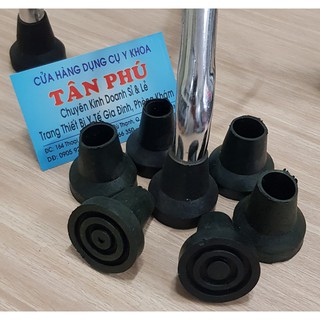 Combo đế cao su gậy 4 chân inox (4 cục cao su)
