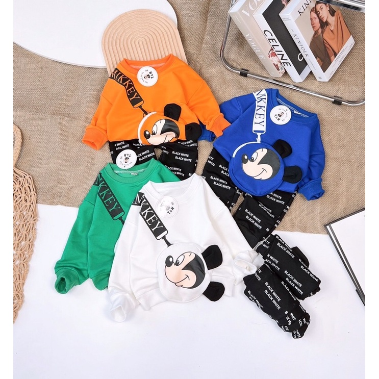 Bộ Mickey túi trước cực phong cách cho bé trai bé gái - BMTT