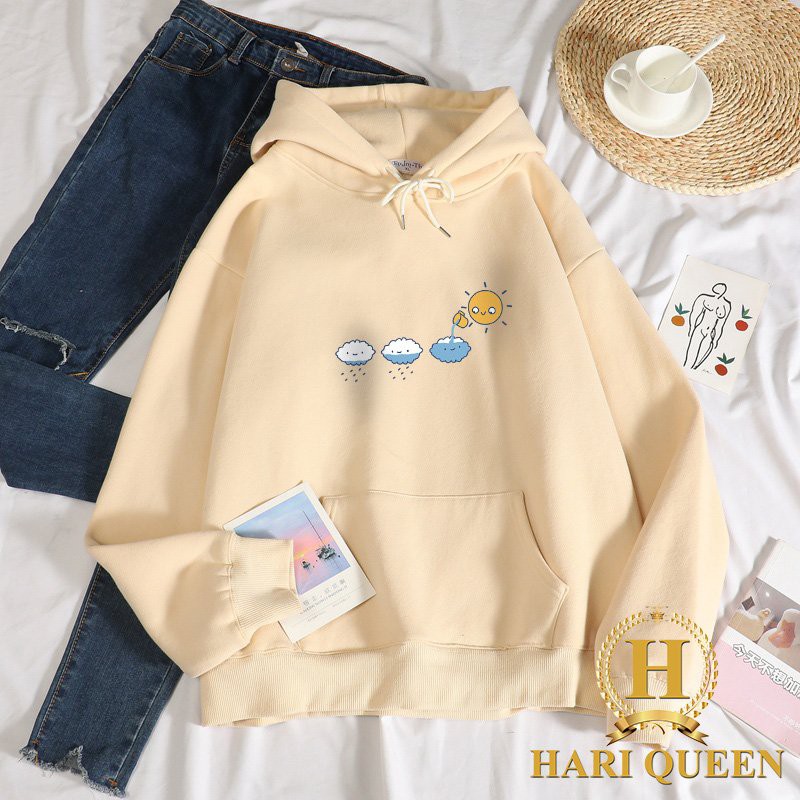Áo hoodie thời tiết mặt trời tưới mây HARI0121