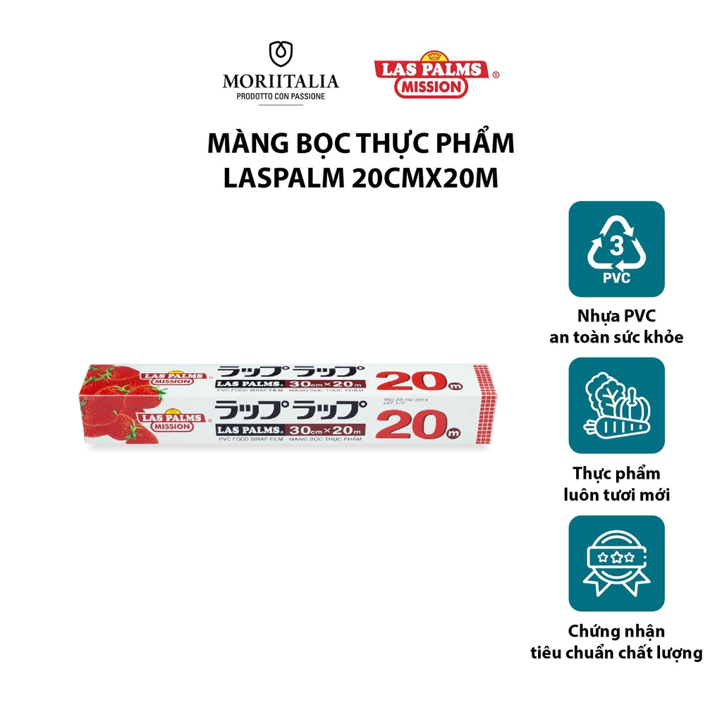 Màng bọc thực phẩm Las Palms 20cmx20m chính hãng Moriitalia MBTP00009232