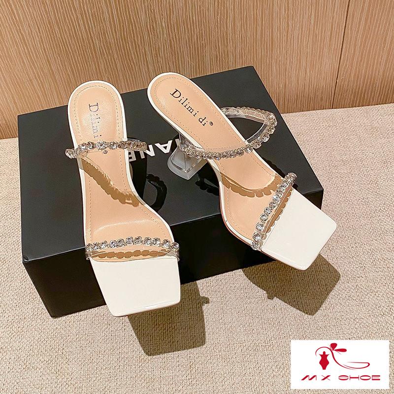 Xăng Đan Cao Gót Hở Ngón Đính Đá Thời Trang Mùa Hè Dành Cho Nữ 2022