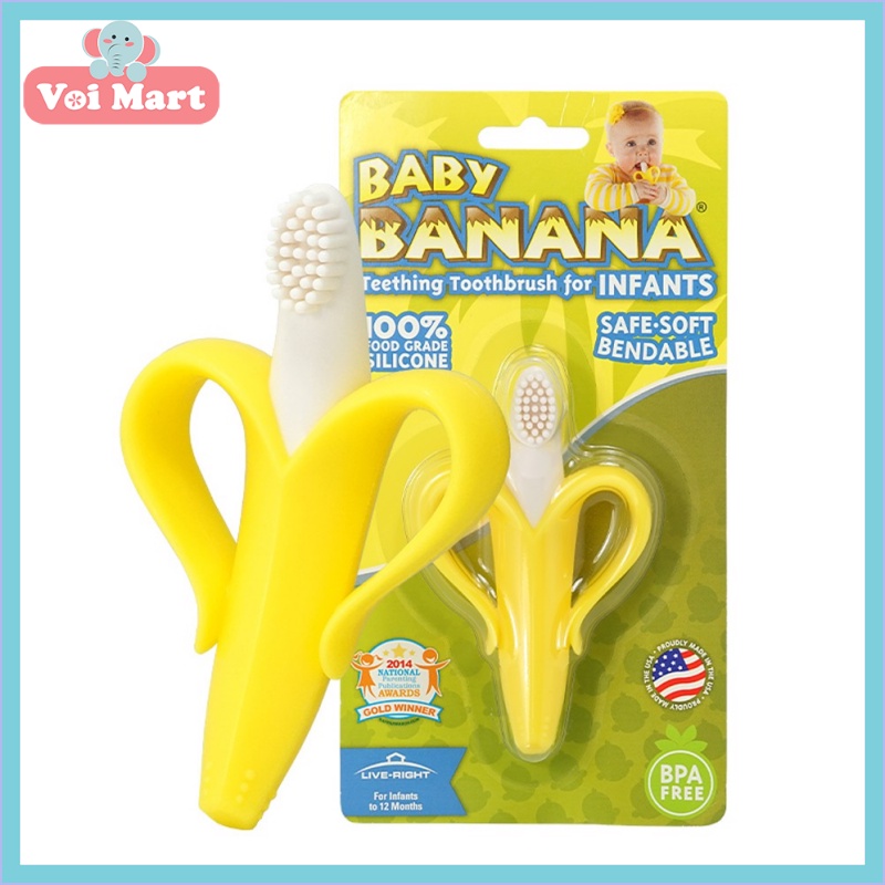 Gặm nướu và bàn chải chuối 2 in 1 BABY BANANA - Mỹ