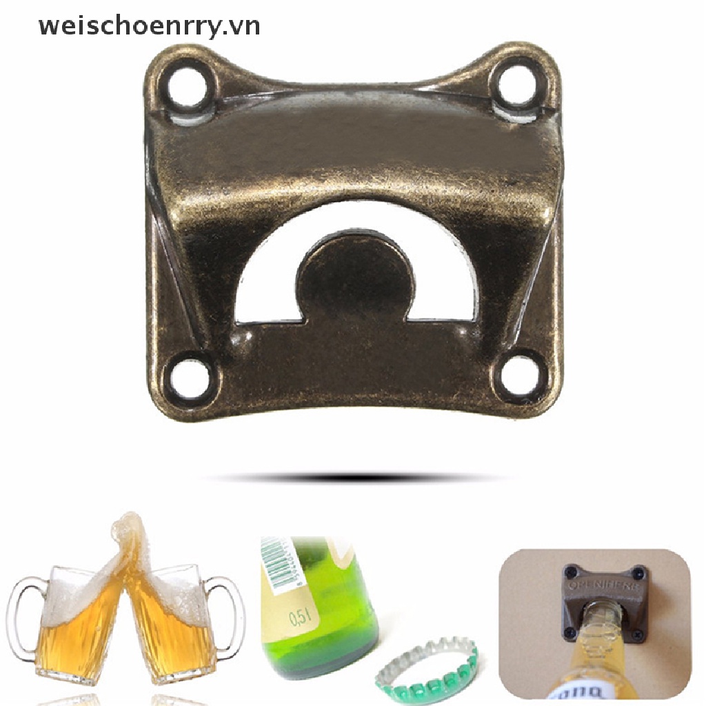 WW Vintage Bronze Wall Mounted Opener Wine Beer Soda Glass Cap Bottle KitchenOpener WW