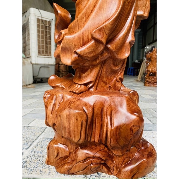 Tượng đạt ma gỗ hương cao 63 cm
