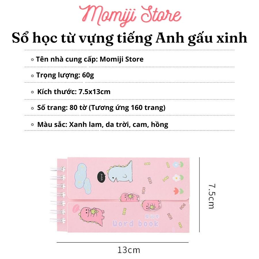 Sổ tay học từ vựng tiếng Anh Trung Nhật Hàn ghi chép từ mới, cấu trúc câu