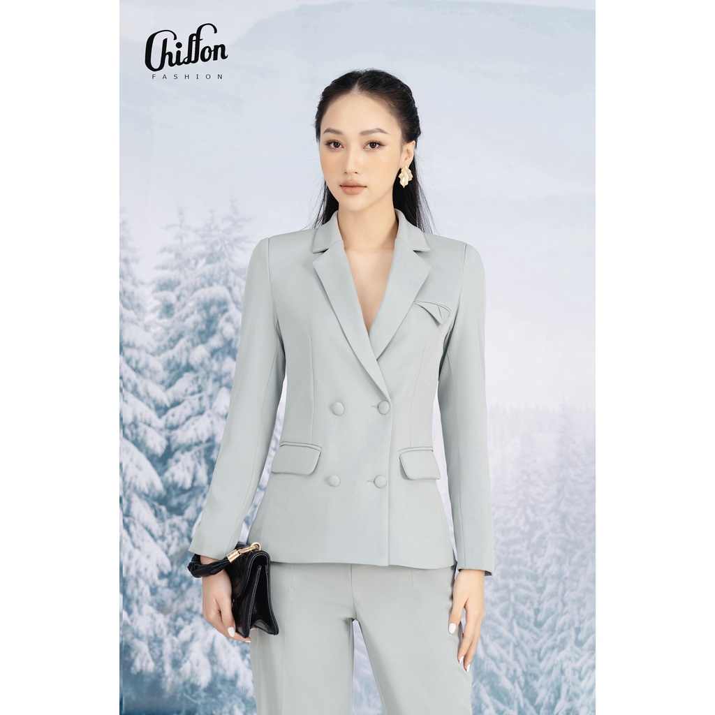 Áo vest dài tay công sở phối cúc thiết kế by Chiffon | BigBuy360 - bigbuy360.vn