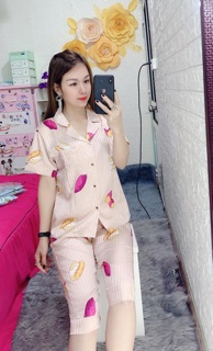 Pijama lụa gấm cao cấp(bộ lửng)