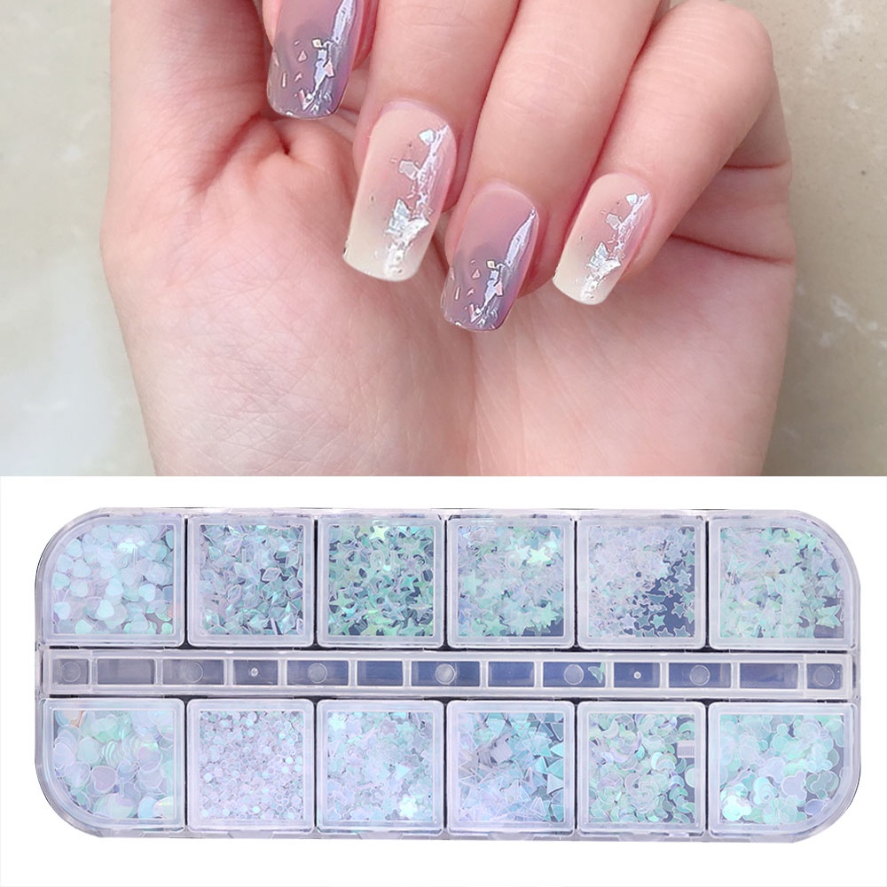 [Hàng mới về] Hộp 12 ngăn đựng phụ kiện trang trí móng mới