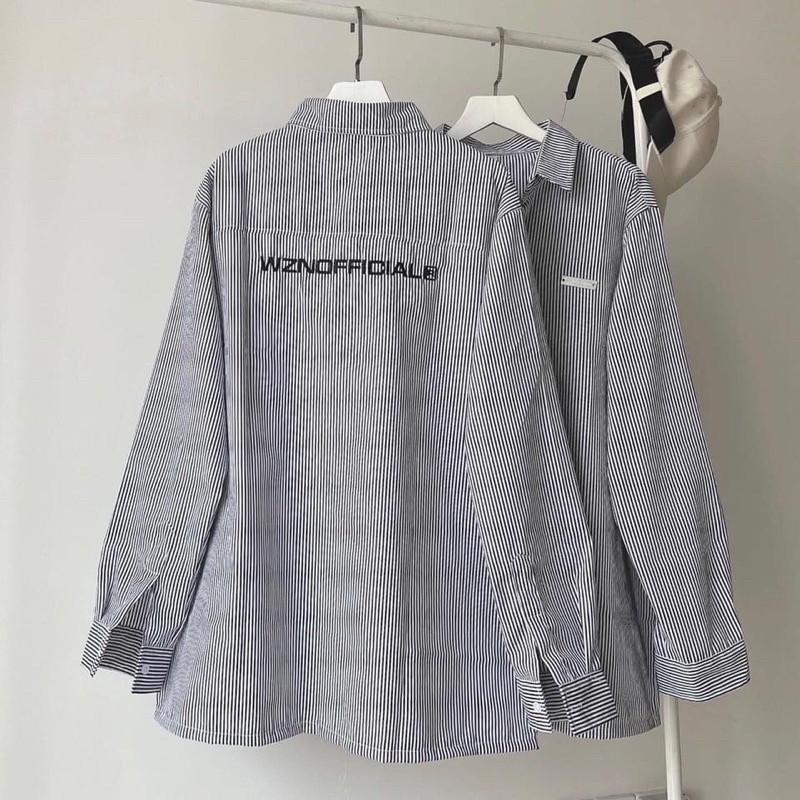 Áo Sơ mi dáng dài tag sắt WZN unisex