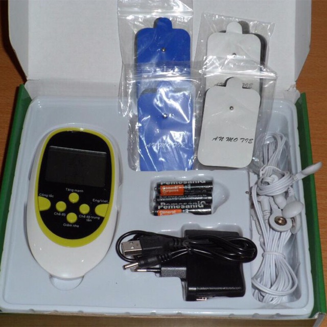 MÁY MATXA TRỊ LIỆU XUNG ĐIỆN 8 MIẾNG DÁN ĐẦU RA KÉP BT01