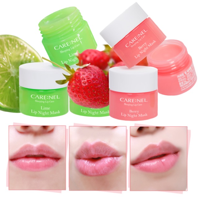 Mặt nạ ngủ môi dưỡng ẩm và tẩy tế bào chết hương chanh – Care:nel Lip Sleeping Mask Lime