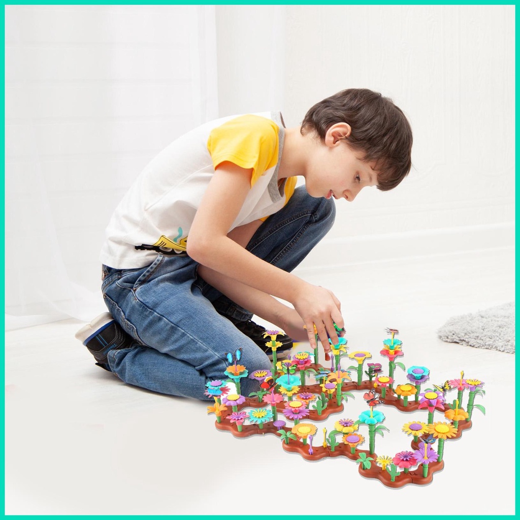 Set 144 / 144 Món Đồ Chơi Xây Dựng Vườn Hoa Cho Bé