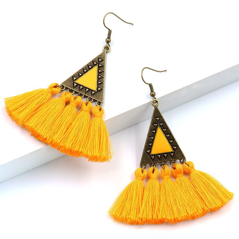 Khuyên tai tua rua bông tai boho thời trang nữ xinh xắn - Mã HT048
