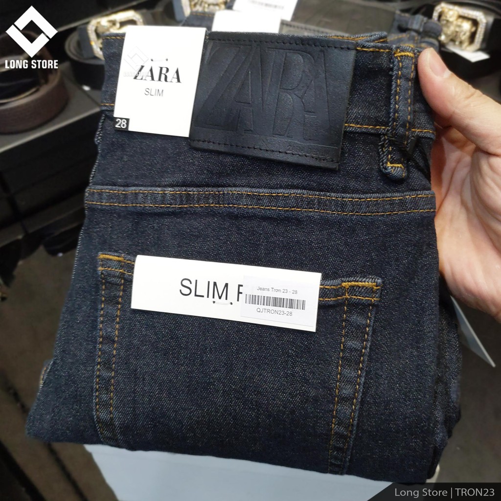 Quần jean nam trơn màu xanh than ✅FREESHIP✅ Quần bò nam dáng ôm SLIMFIT skinny co giãn cao cấp - Tron23