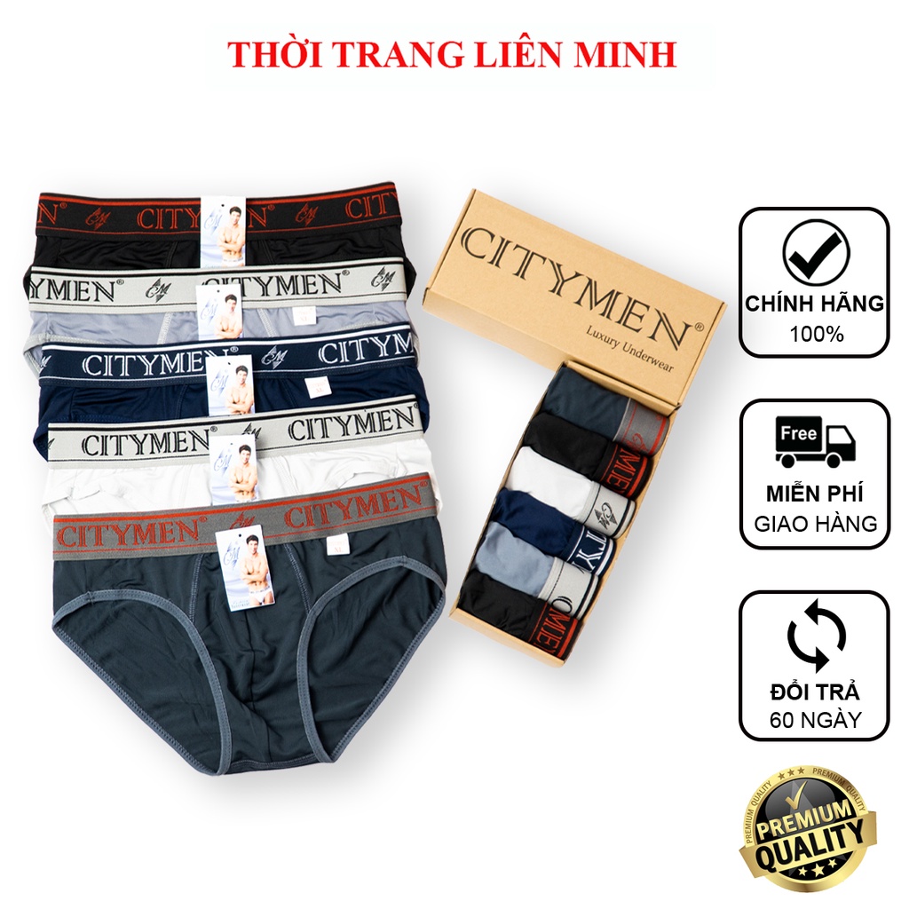 Hộp 6 quần lót nam CITYMEN cao cấp co dãn 4 chiều mềm mại vải thun lạnh thông thoáng và thấm hút tốt quần sịp nam