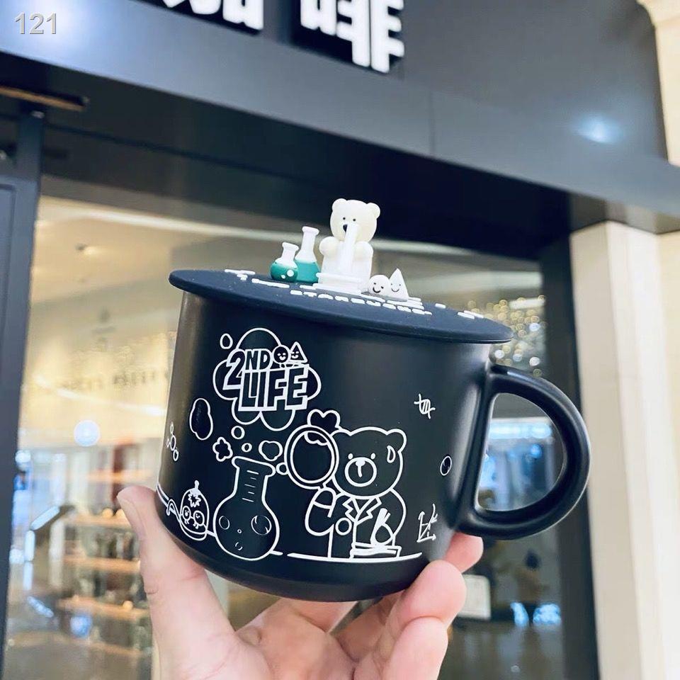 【HOT】Starbucks Cup 2020 Phòng thí nghiệm môi trường Cốc gấu sứ giữ nhiệt Phim hoạt hình cà phê đen