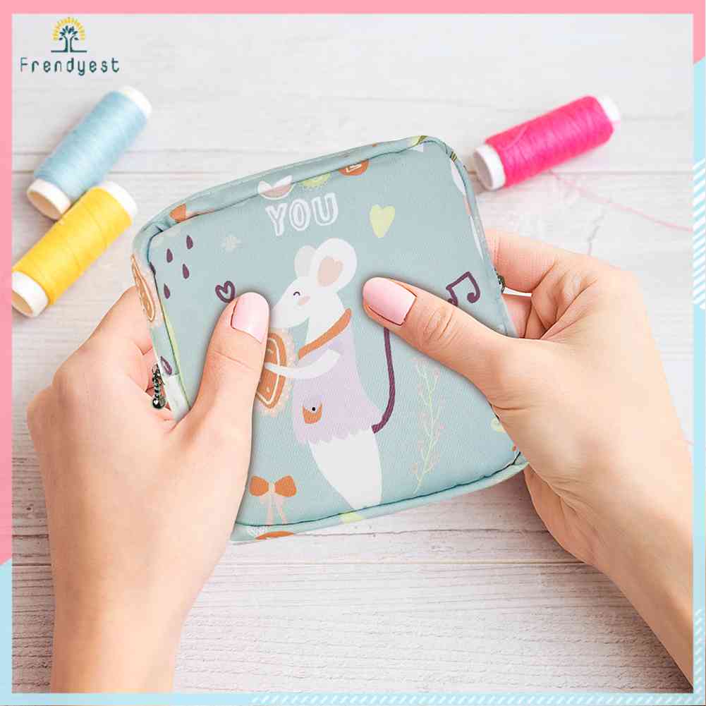Túi Đựng Băng Vệ Sinh / Khăn Ăn / Tiền Xu Mini Tiện Dụng Cho Nữ