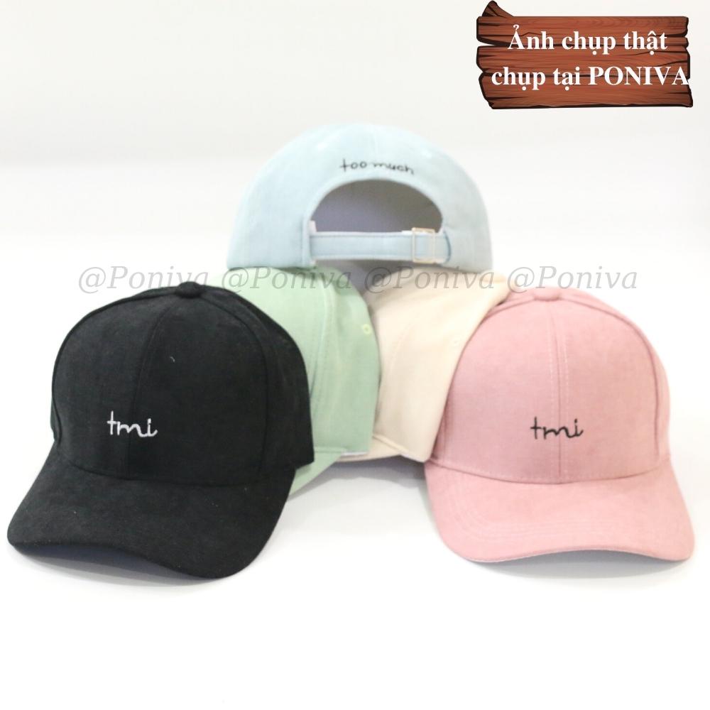 Mũ lưỡi trai ❤️ Nón kết thêu chữ Tmi chất vải nhung mịn form unisex  phong cách Ulzzang Thời trang PONIVA siêu hot