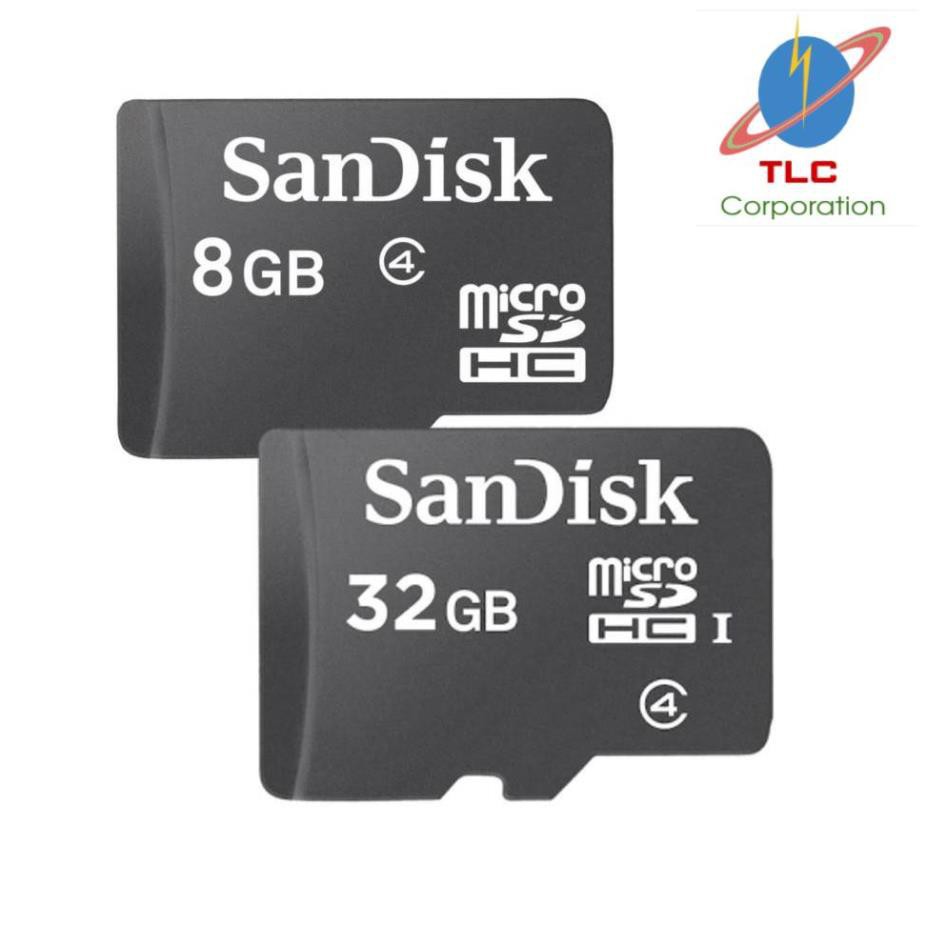 Thẻ nhớ MicroSDHC Sandisk 8GB Class 4 + Tặng 01 adapter microSD | BigBuy360 - bigbuy360.vn
