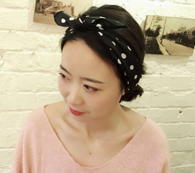 Khăn turban chấm bi. 50x50