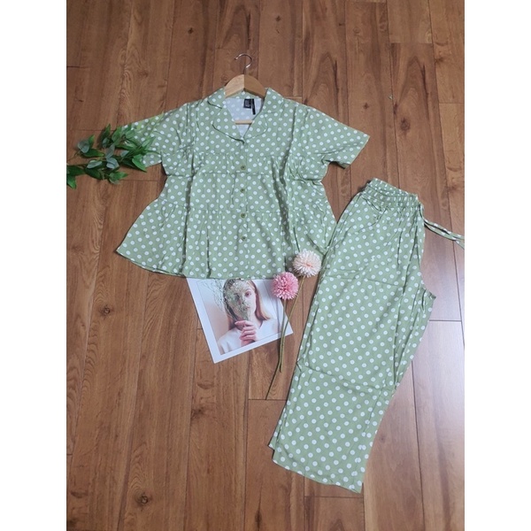 Bộ Tole Mẹ Pijama 8 tấc nhún - hàng VNXK F21
