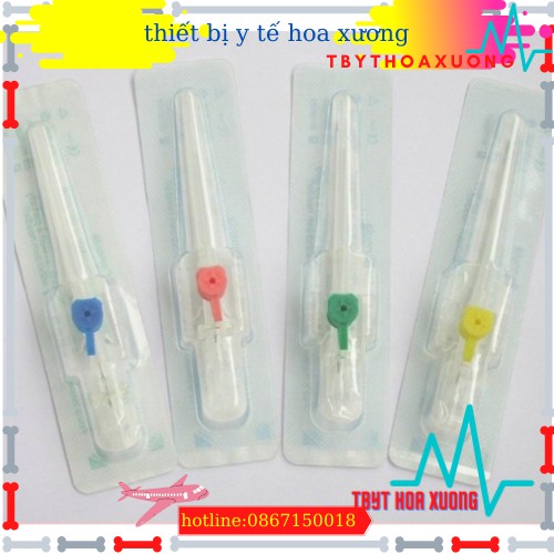 [Hộp 100 Kim- Chính Hãnh Ấn Độ]Kim Luồn Tĩnh Mạch HEALFLON Số 18G, 20G, 22G, 24G