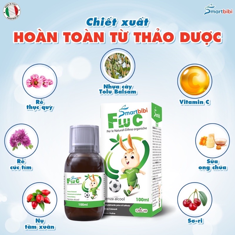 SmartBiBi Flu C - Tăng cường đề kháng hô hấp trên,hỗ trợ giảm cảm cúm , cảm lạnh