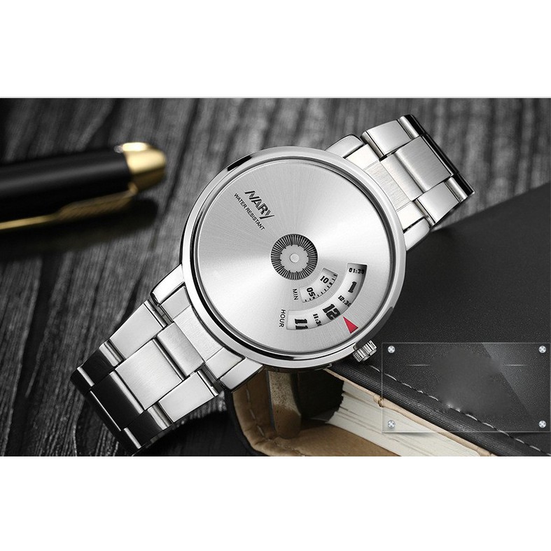 Đồng hồ nam NARY N633 dây thép không gỉ cao cấp _2 màu thời trang | BigBuy360 - bigbuy360.vn