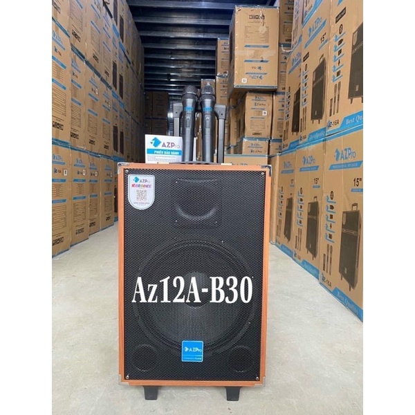 Loa Kéo Azpro Az12A Bass 30 có reverb phiên bản mới nhất 2022-Tặng Kèm 2 micro-Hàng Chính Hãng