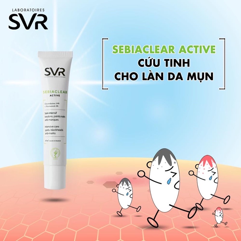 Kem dưỡng SVR SEBIACLEAR ACTIVE GEl ngừa mụn giảm dầu thừa 40ml