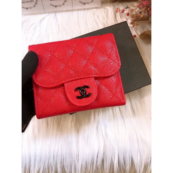 Ví mini gập da hạt