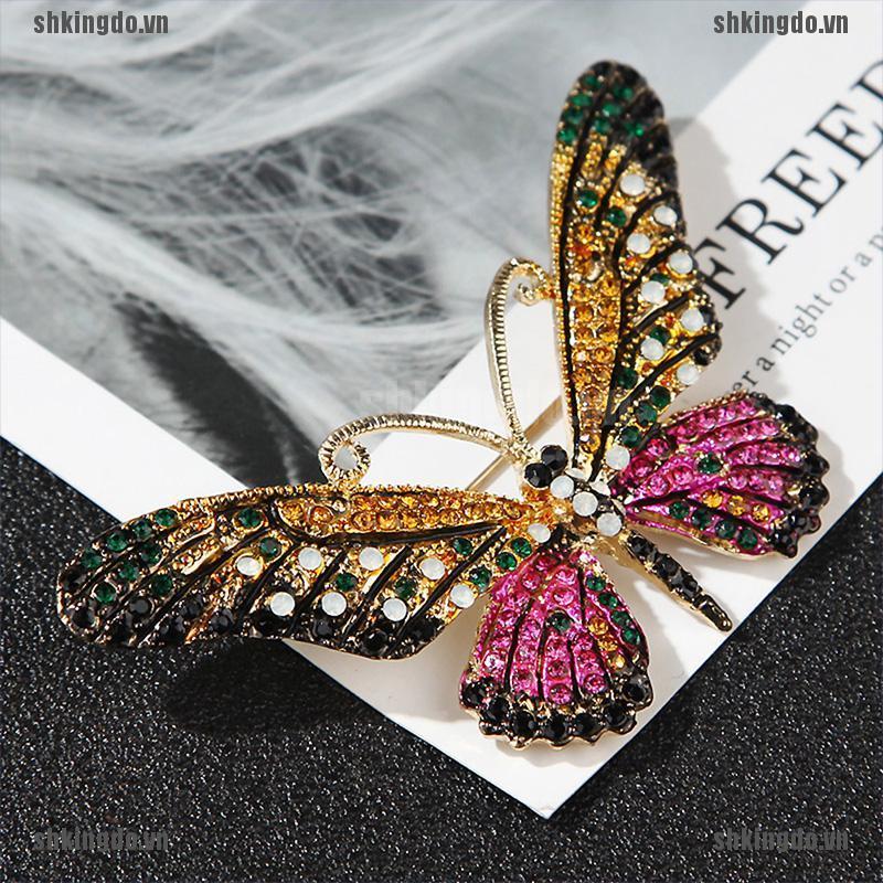 Cài áo hình chú bướm đính kim cương giả cho nữ