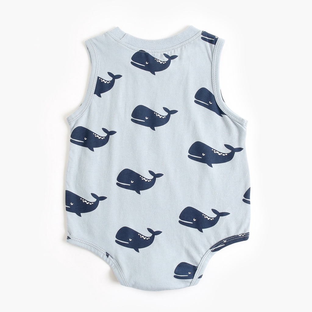 Áo liền quần Sanlutoz không tay họa tiết động vật thời trang mùa hè cho bé trai sơ sinh