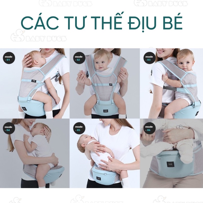 địu ngồi trợ lực siêu nhẹ thương hiệu AAG cao cấp cho bé 3-36 tháng tuổi mã 019, 024 và 021