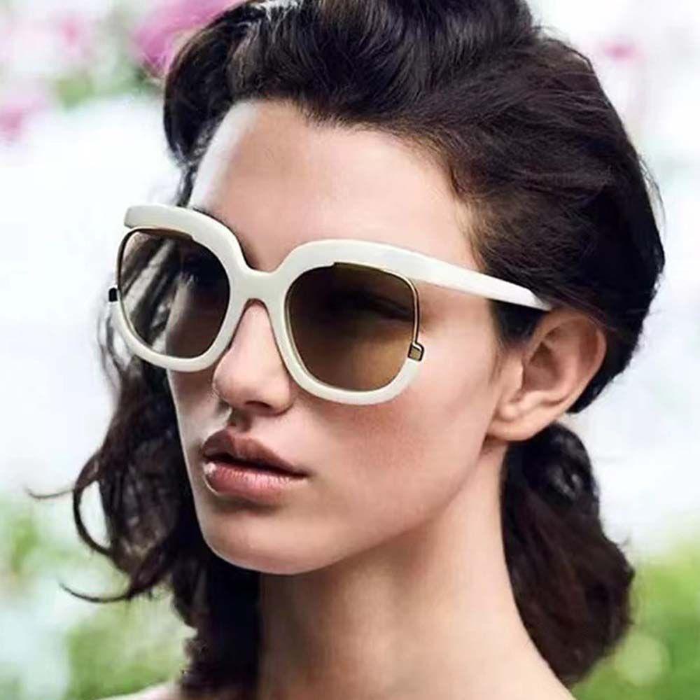 Kính Mát Nửa Gọng Chống Tia UV400 Phong Cách Hàn Quốc Dành Cho Nữ