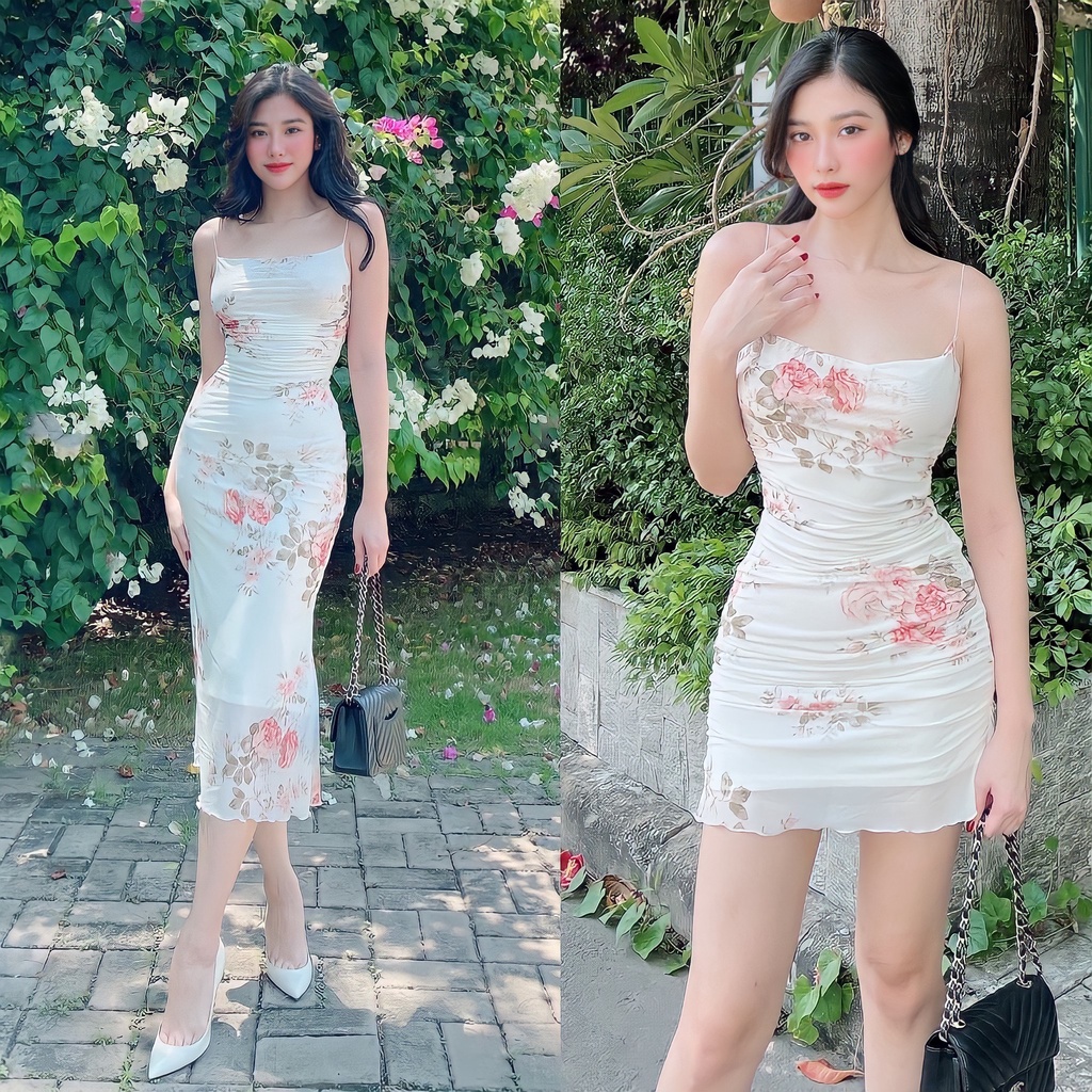 Đầm nữ đuôi cá hai dây dáng ôm gợi cảm Emilyshop Ulzzang (T)
