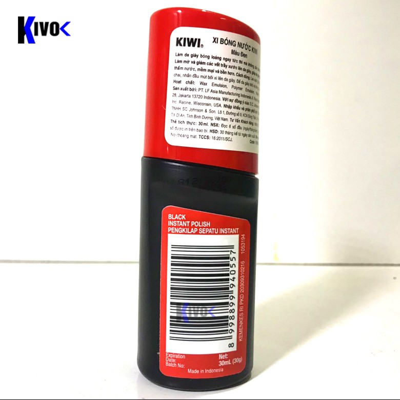 Xi Nước Đánh Giày Kiwi 30ml Màu Đen - Si Đánh Giày Nước Bằng Mút Bôi Xi / Đánh Bóng Giày Da Lau Giầy Làm Mờ