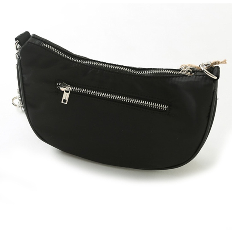 Túi Đeo Vai Màu Đen Có Khóa Kéo Phong Cách Đường Phố