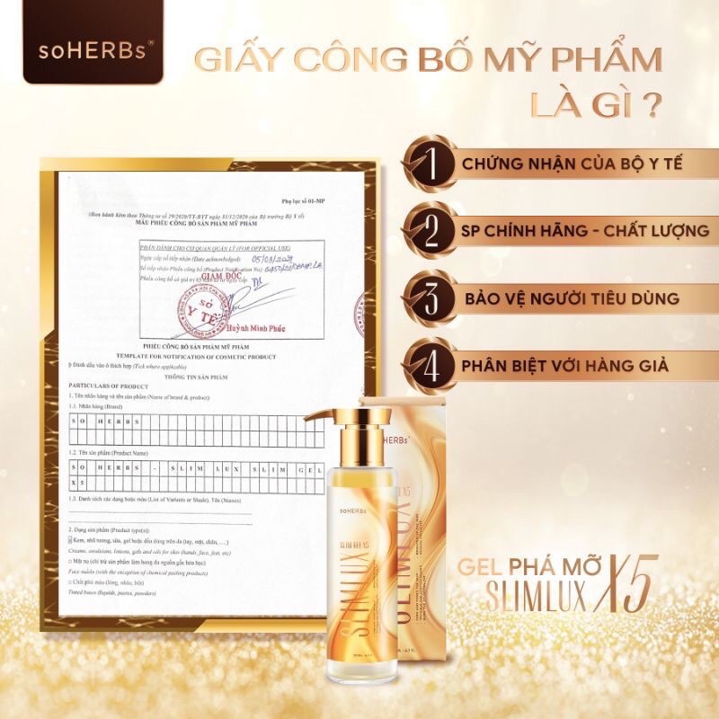 Gel phá mỡ x5 Slimlux của soHERBS