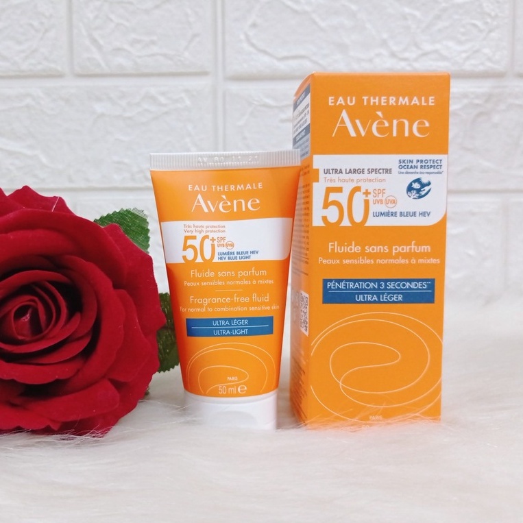 Kem chống nắng Avene Fluide SPF50 dành cho da thường đến da dầu nhạy cảm - Mẫu mới