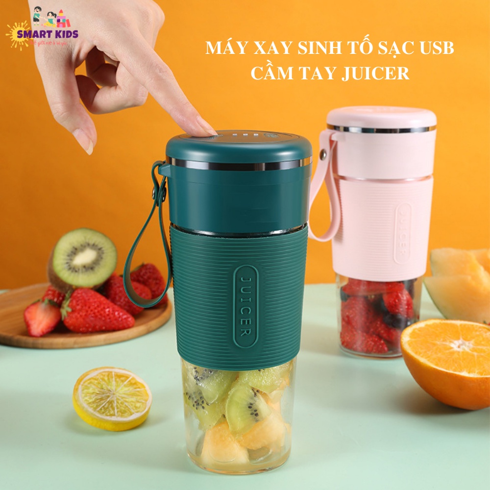 Máy Xay Sinh Tố Cầm Tay JUICER Mini Sạc USB Cao Cấp Chính Hãng [Bảo Hành 12 Tháng] Smartkids