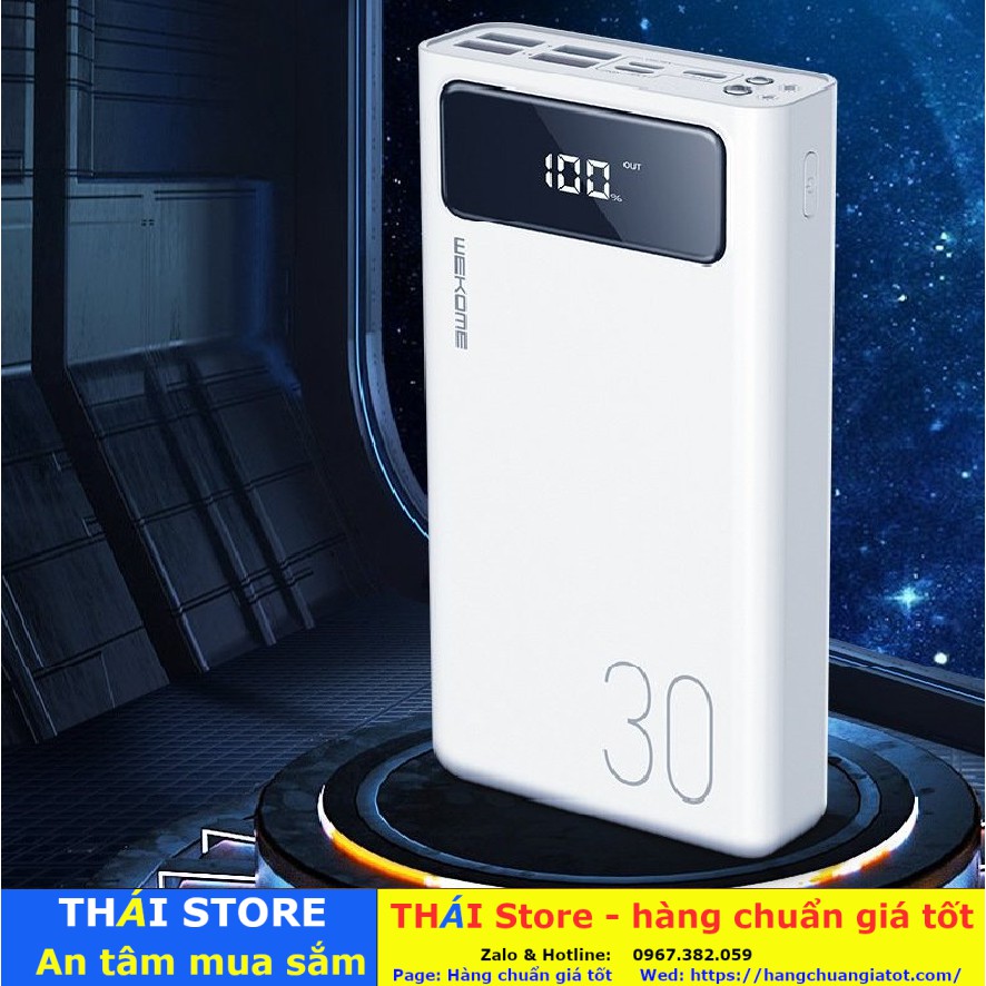 Pin Sạc Dự Phòng Dung Lượng Lớn 30000mAh - WekomeWP175 Hỗ Trợ 4 Cổng USB {BẢO HÀNH CHÍNH HÃNG 6 THÁNG}