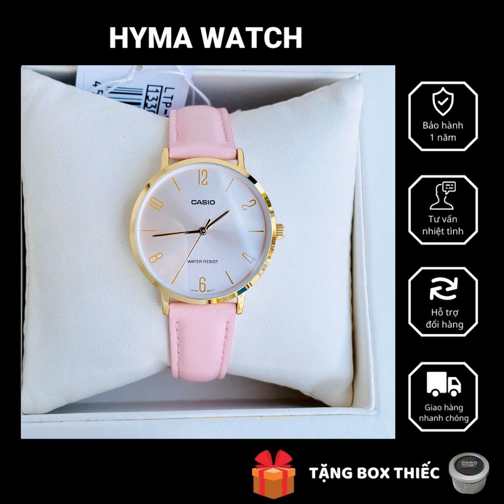Đồng hồ nữ dây da giá rẻ Casio LTP VT01GL-4BUDF Bảo hành 1 năm Hyma watch