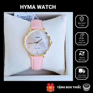 Đồng hồ nữ dây da giá rẻ casio ltp vt01gl-4budf bảo hành 1 năm hyma watch