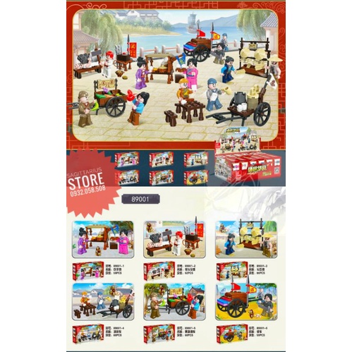 Lego JieStar 89001 & 89002 Lắp Ráp Chợ Phố Cổ Trung Hoa