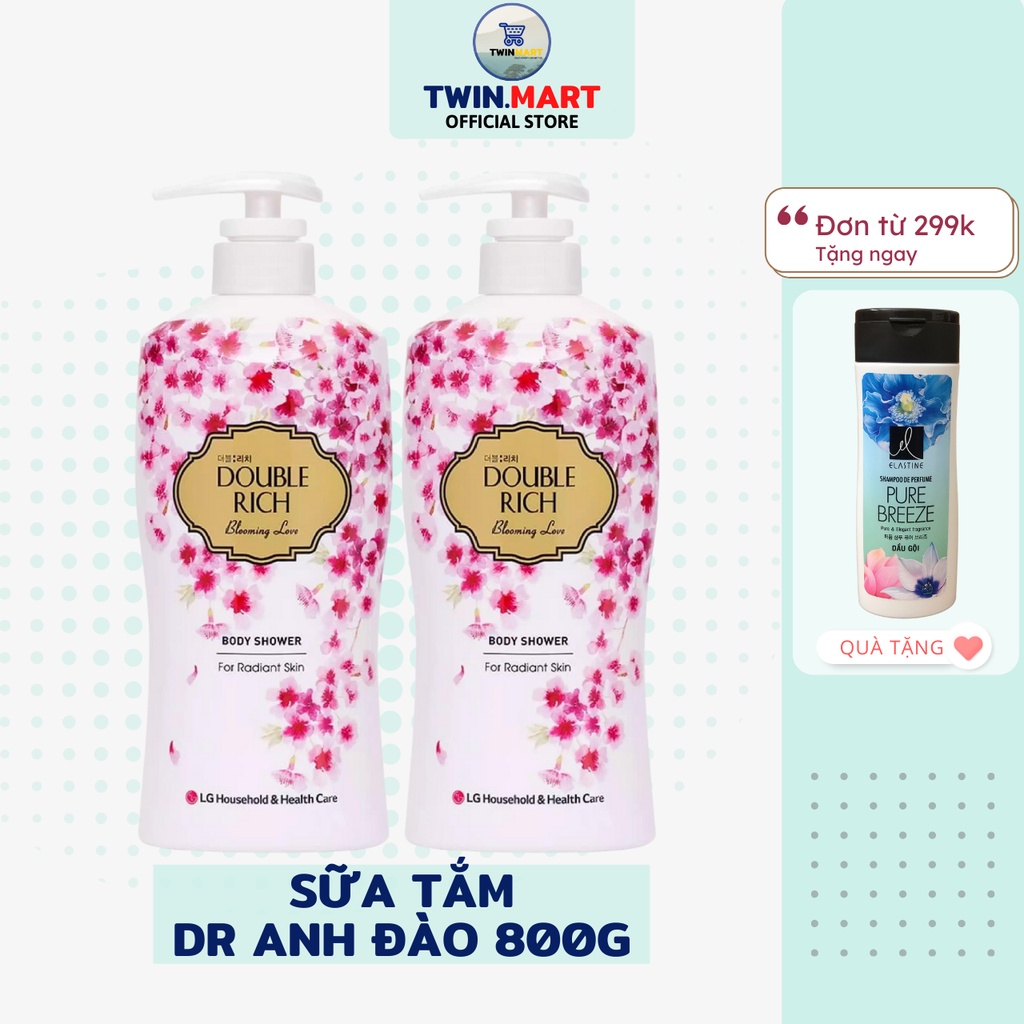 [ĐƠN 299K TẶNG DẦU GỘI 36K] DATE 2024 - 800ml Sữa Tắm Hương Hoa Double Rich Body Shower - Hàn Quốc - hương Hoa Anh Đào