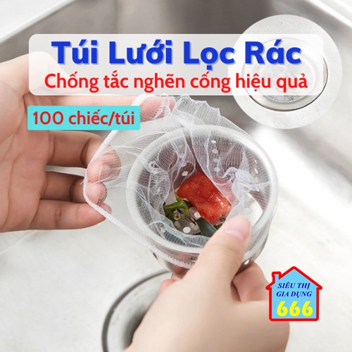 [GIÁ RẺ] Túi lọc rác SALE Túi lưới lọc rác bồn rửa chén bát tránh tắc nghẽn dạng sợi mềm có bo chun tiện dụng sạch sẽ