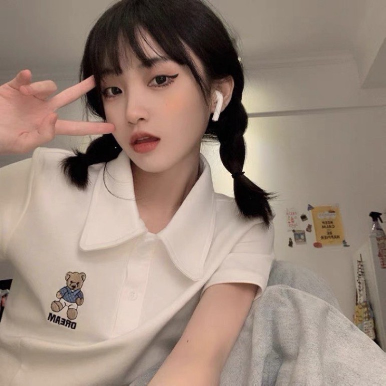 (Kho Sỉ Nam Đinh) VÁY POLO XOÈ THÊU GẤU