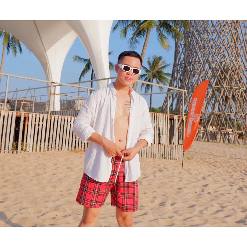 Áo sơ mi tay dài trắng chất linen Hung Tubes